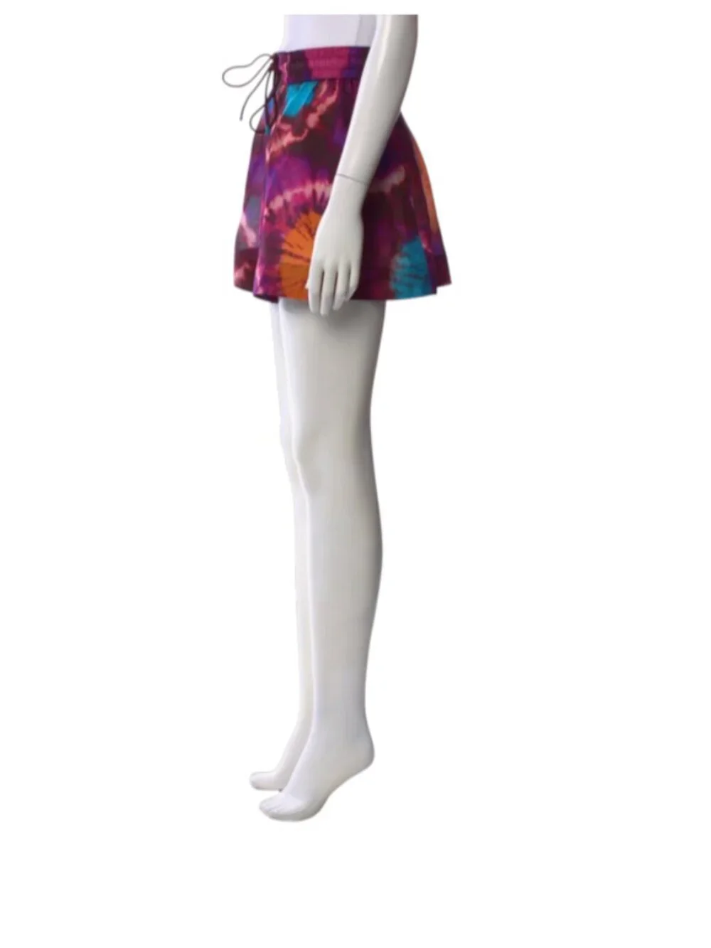Zimmermann Acadian Tie Dye Shorts Womens 2 Medium Purple Pink High Rise Silk